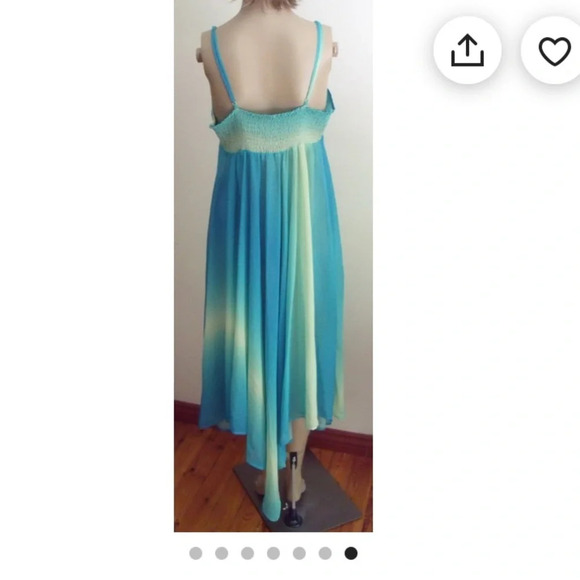 -  Vintage la vie en rose slip dress teal blueish green size medium - Picture 2 of 9